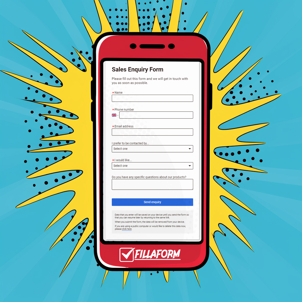 Fillaform Sales enquiry form template Fillaform Sales enquiry form template